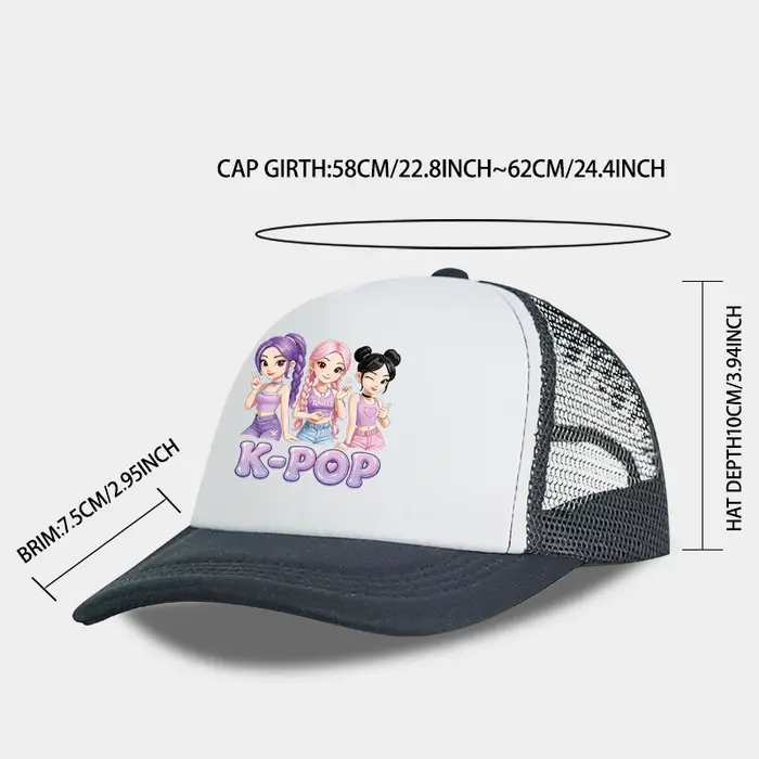 Casquette de baseball style Y2K avec imprimé K-Pop