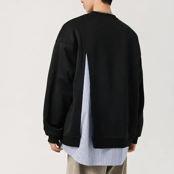 Sweat-shirt surdimensionné à effet superposé pour homme