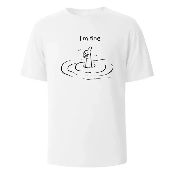 T'm Fine T-Shirt imprimé 100% coton t-shirts d'été pour hommes femmes surdimensionné décontracté hau