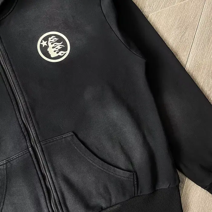HS Sports Sweat à capuche zippé Big Logo Wash Cotton Zip Pull