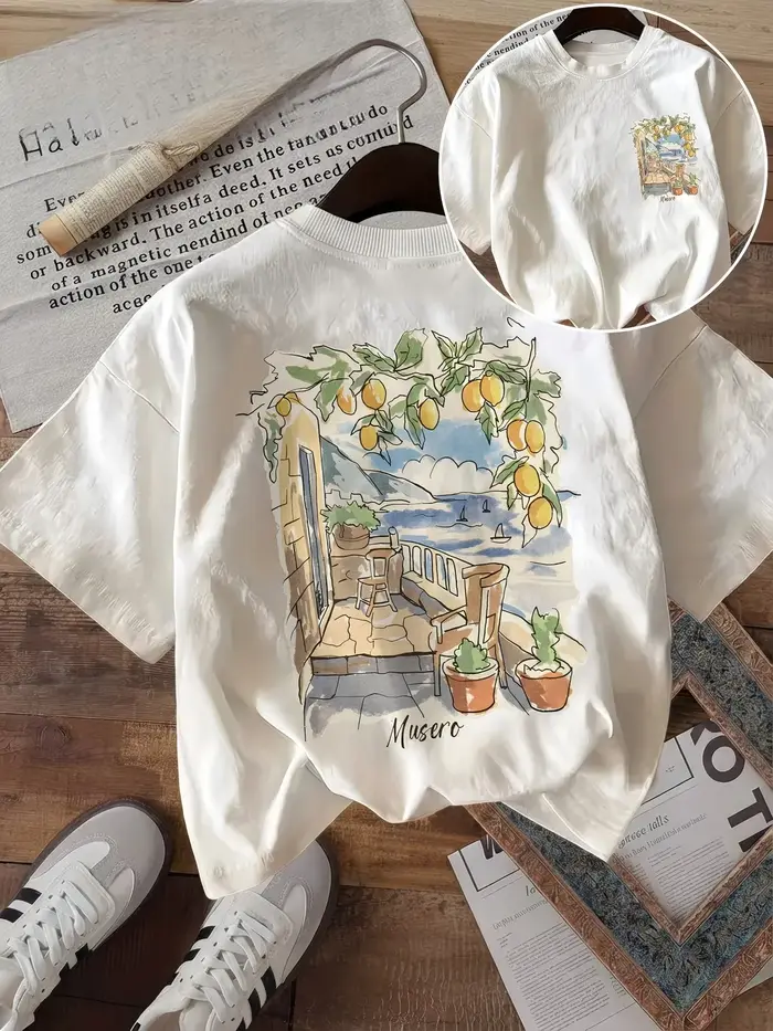 T-shirt graphique citron méditerranéen