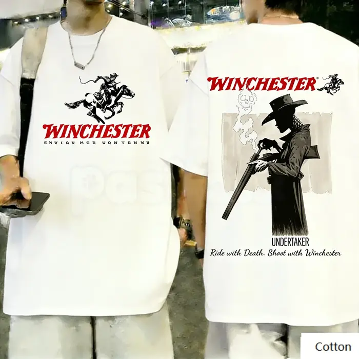 T-shirt graphique rétro Winchester Undertaker 2026, en coton unisexe, style streetwear cowboy améric