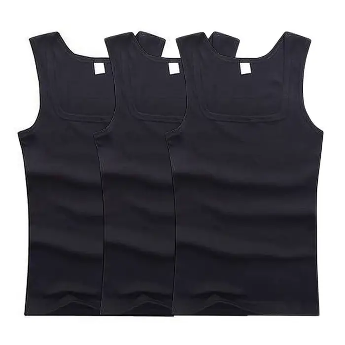 T-shirt sans manches en coton pour hommes et femmes, couleur unie, chemise décontractée à bascule, g