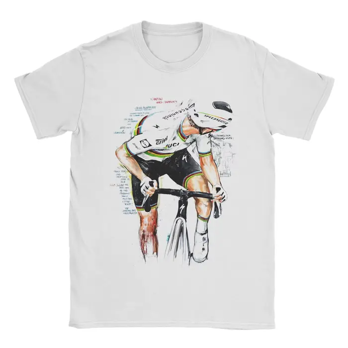 MVDP     Mathieu Van Der Poel T-shirts pour hommes et femmes, T-shirt de cyclisme Vintage en pur cot