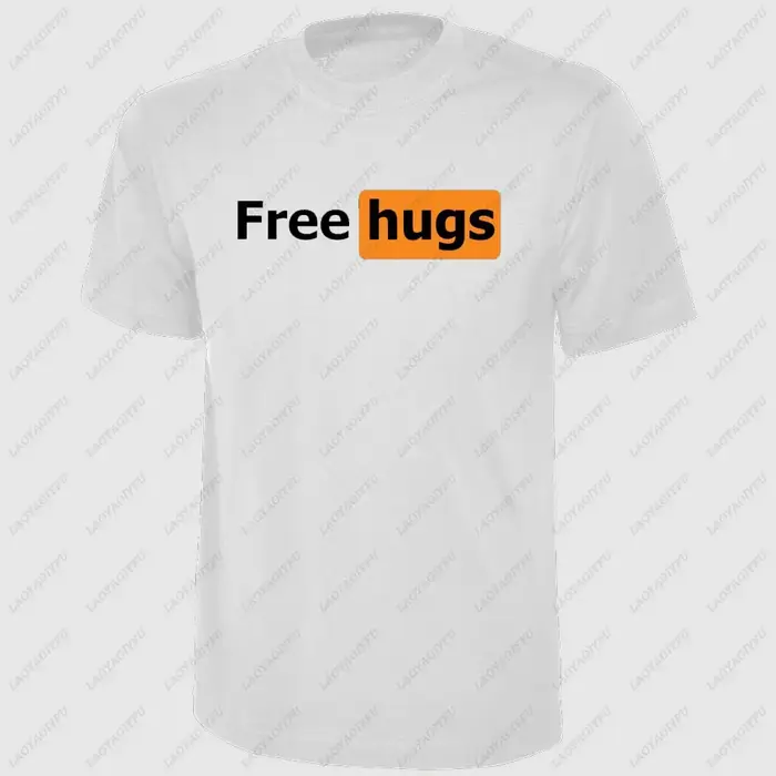T-shirt homme « Free Hugs » à manches courtes, imprimé, drôle, en coton, cadeau original d'été, humour masculin, col rond, hauts pour hommes, vêtements pour hommes