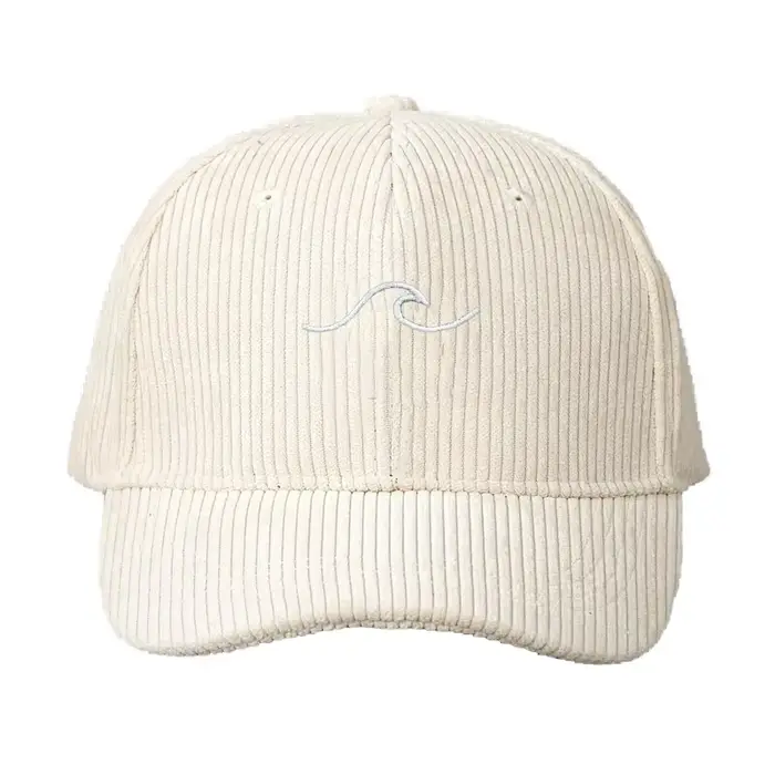 Casquette de baseball en velours côtelé pour hommes et femmes, broderie motif vague, réglable, style