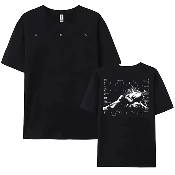 Rosalia LUX TRACKLIST TEE manches courtes coton mode femme t-shirts impression graphique vêtements unisexe Streetwear femmes hommes chemise