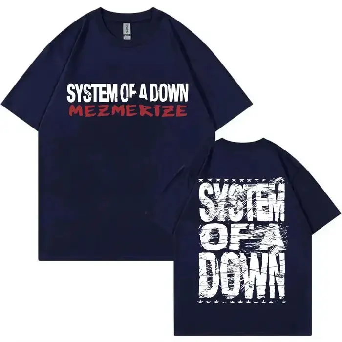 T-shirts de groupe de rock System of A Down Mezmerize, t-shirts vintage de musique alternative metal