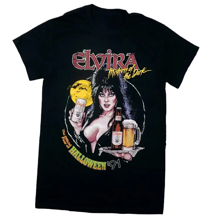 T-shirt noir Elvira Mistress, film d'horreur des années 1990, nouvelle collection été 2026, T-shirt 