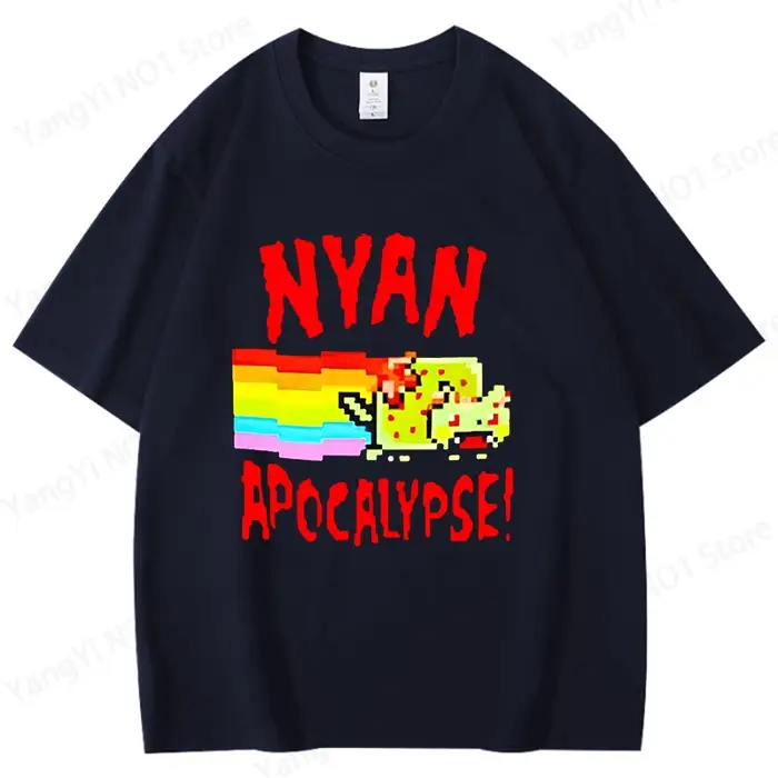 T-shirts imprimés Nyan Apocalypse pour femmes et hommes
