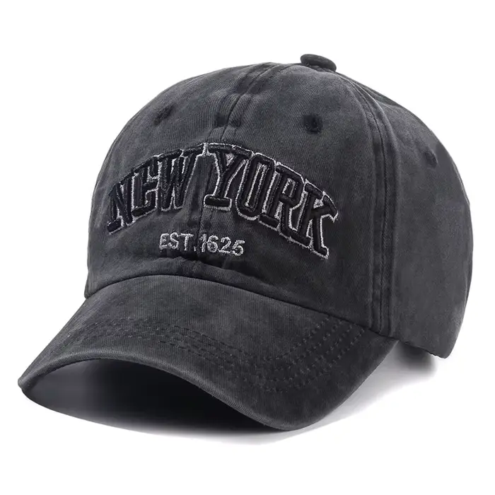 Casquette en coton délavé New York 2025 pour hommes et femmes, casquettes snapback, casquettes de ba