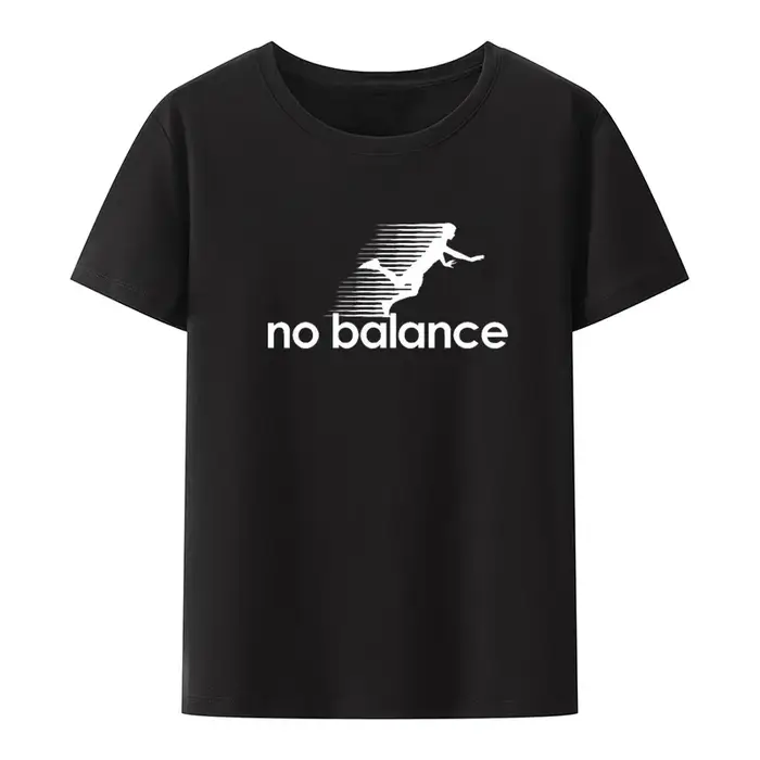 T-shirt drôle imprimé graphique No Balance pour hommes, t-shirt fantaisie, vêtements masculins confo