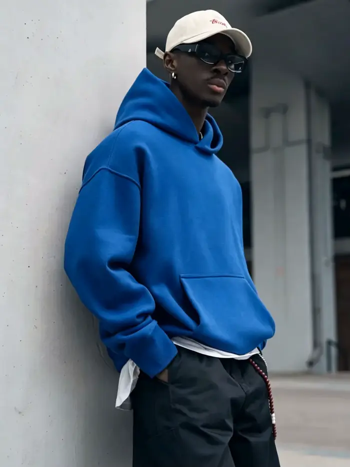 Sweat à capuche oversize uni pour homme