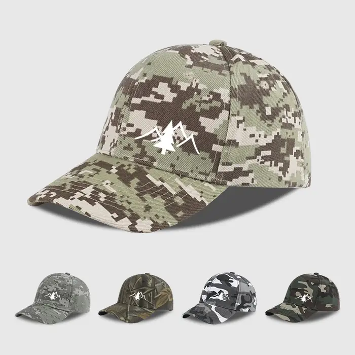 Casquette de baseball camouflage à imprimé pin des montagnes
