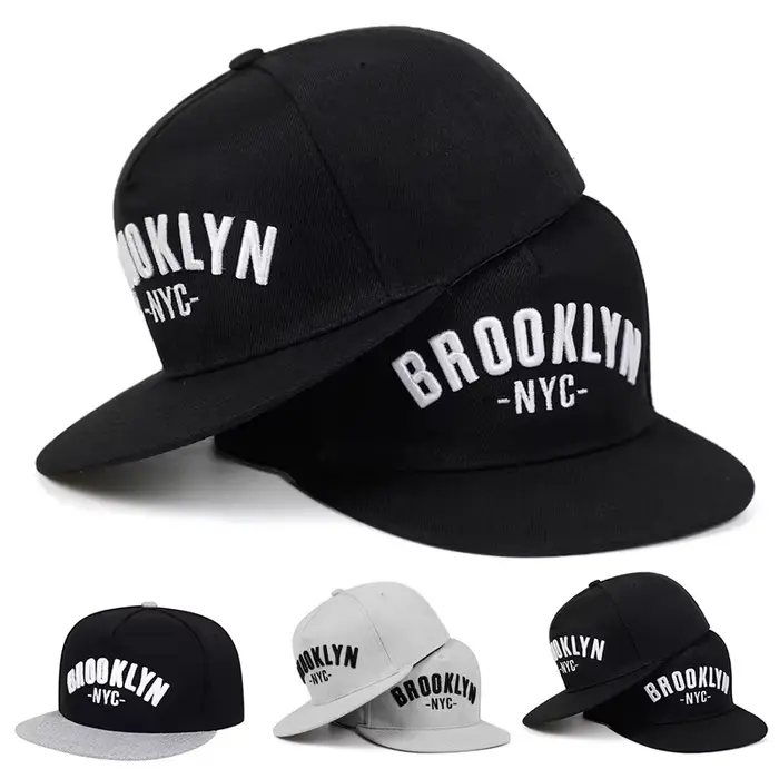 Casquette snapback brodée avec la lettre BROOKLYN pour hommes