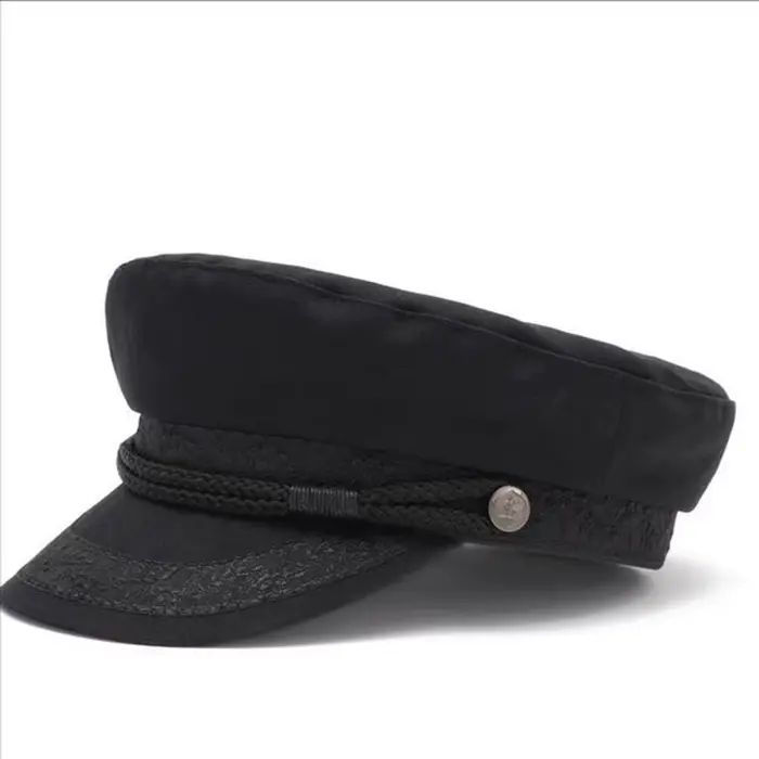 Casquette marine grande taille, chapeau plat à petite tête, chapeau militaire, casquette de soleil e