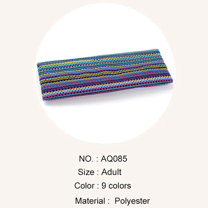 Geebro-Bandeau élastique à rayures multicolores vintage pour hommes et femmes