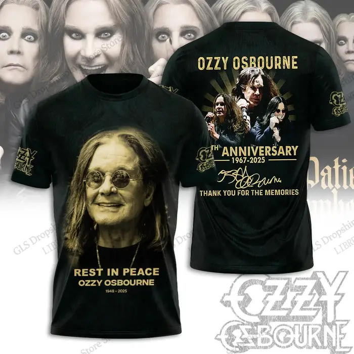 Nouveaux T-shirts imprimés 3D Ozzy Osbourne Rock Band pour hommes et femmes