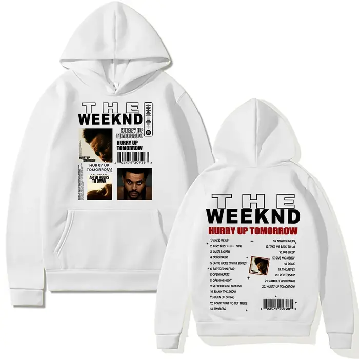 TheWeeknd-He Weeknd Hurry Up Tomorrow nouvel Album sweat à capuche imprimé Hip Hop Rock sweat-shirt 