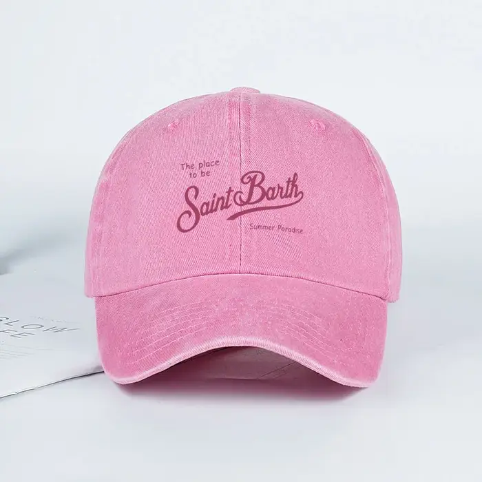 Casquette de baseball unisexe réglable Saint Barth « The Place To Be » imprimée et délavée, idéale p