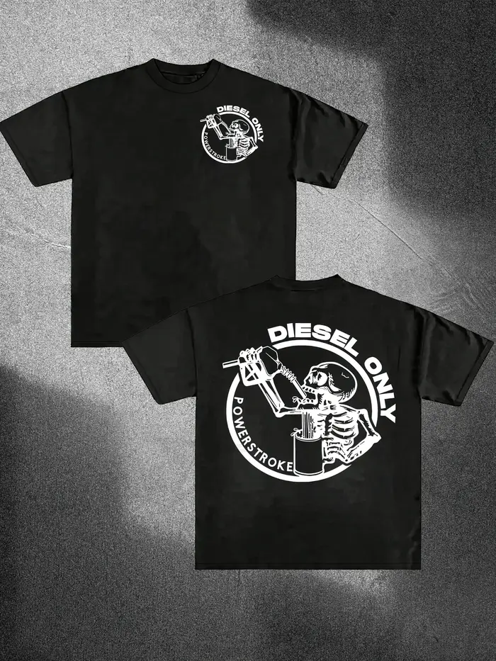 Diesel Power Impact Only T-shirt décontracté à manches courtes et col rond pour homme, style ample, 