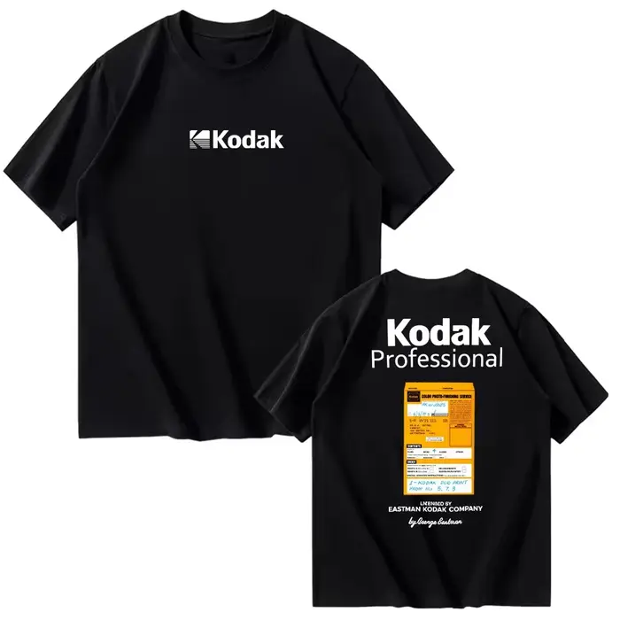 T-shirt en coton pour hommes et femmes, marque Kodak Summer, mode décontractée, polyvalent, respiran