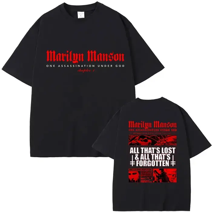 Marilyn Manson T-shirt homme femmes Harajuku col rond été décontracté pur coton mode esthétique unisexe à manches courtes haut