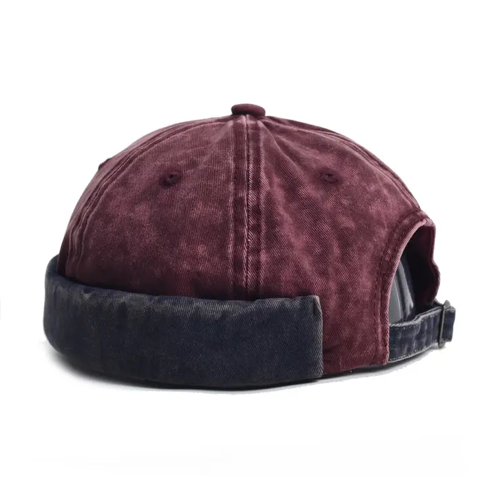 Casquette Docker lavée, couleurs contrastées, sans visière, réglable, en coton, pour hommes et femme