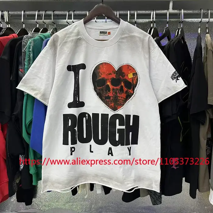 Livraison Rapide Nouvelle Arrivée 2026 T-shirt Imprimé Homme Style Urbain Vintage Ample Décontracté Manches Courtes Col Rond