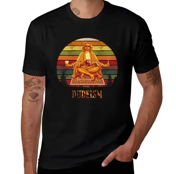 T-shirt en coton pour hommes, tee-shirt graphique rétro inspiré de Dudeism The Big Lebowski, haut à 