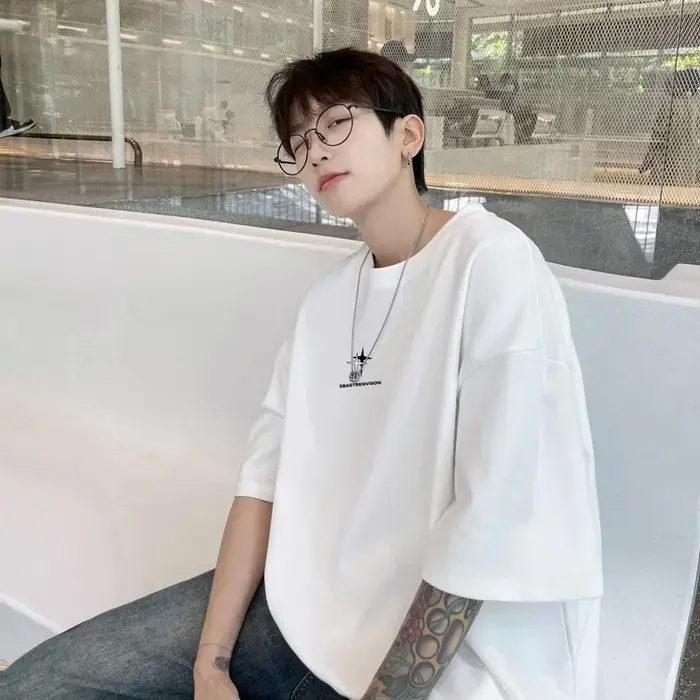 T-shirts surdimensionnés pour hommes 5XL mode t-shirt en coton blanc