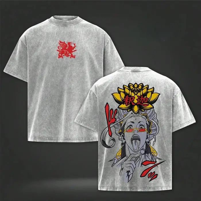 Buddha Record Of Ragnarok Anime Clothing T-shirts en coton pour hommes et femmes, T-shirt à manches 