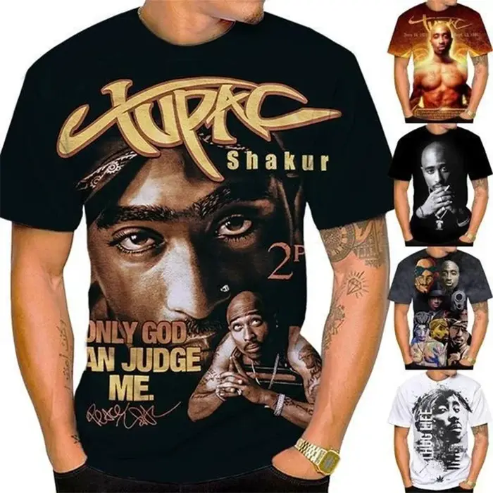 Nouvelles femmes hommes mode impression 3D Tupac Shakur 2Pac T-shirt personnalité décontractée Hip-hop Streetwear Cool