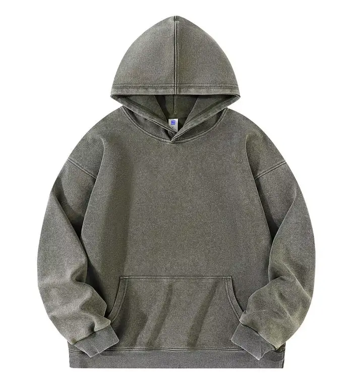 Sweat-shirt lourd rétro américain pour hommes et femmes, veste à capuche délavée, Vintage, surdimens