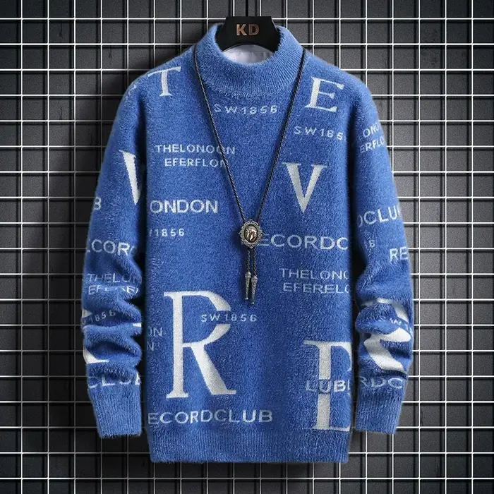 Nouveaux hommes bleu pull