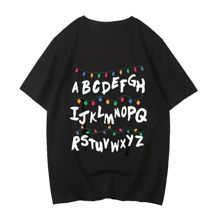 T-shirt Stranger Christmas Light avec motif monstre pour femme, mode gothique, t-shirts vintage