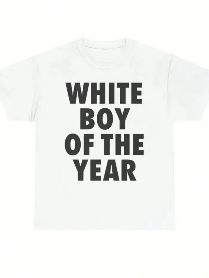 Blanc garçon de l'année t-shirts coton imprimé à manches courtes T-shirt rétro décontracté Streetwea
