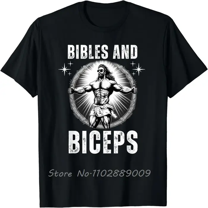 Bébles et Biceps musculation jésus Fitness drôle T-Shirt de gymnastique Streetwear unisexe couvertur