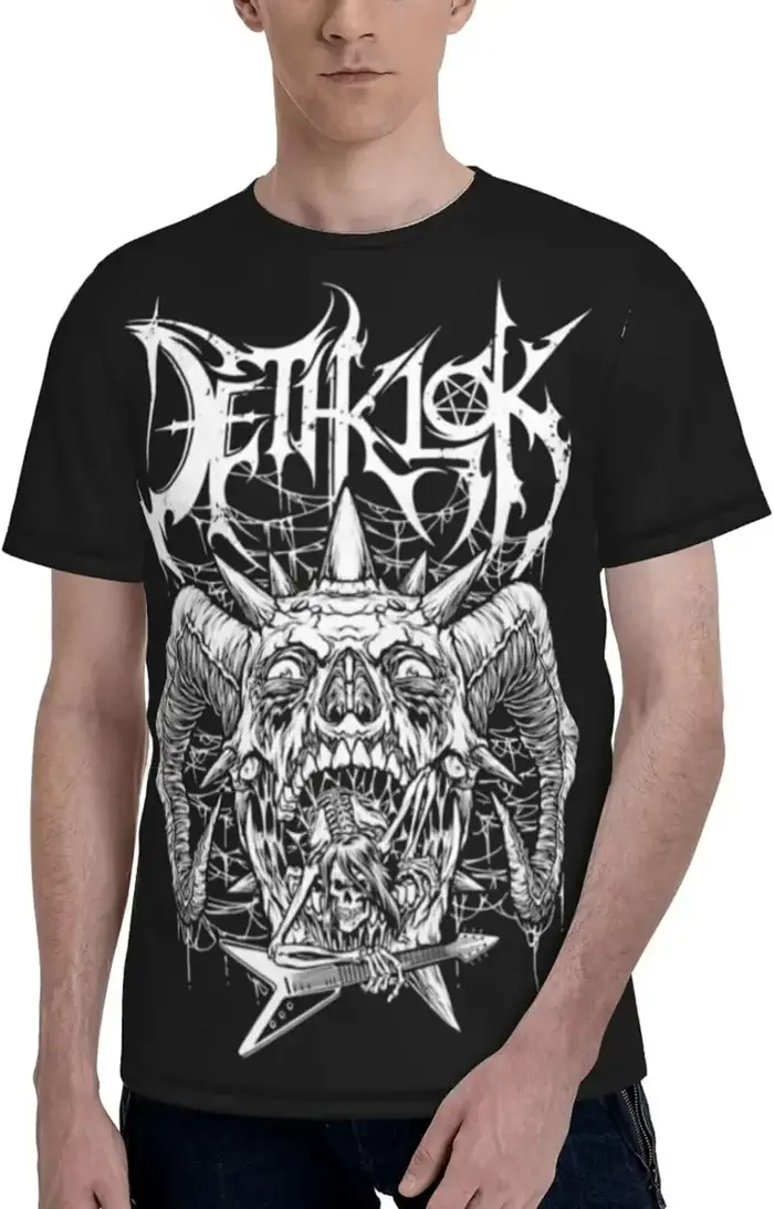 Dethklok-T-shirt à manches courtes et col rond pour homme, à la mode, été