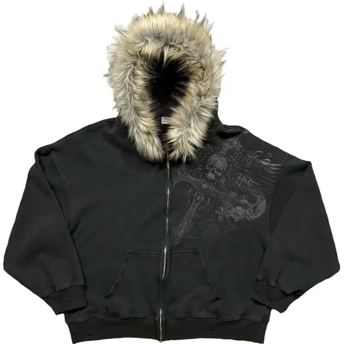 Sweat à capuche moelleux à motif imprimé