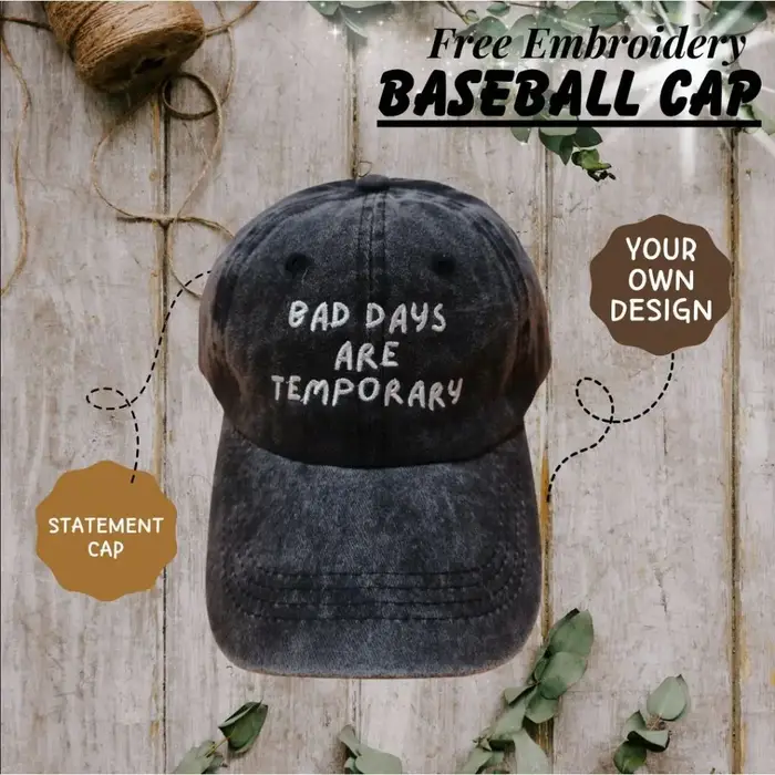 Casquette de baseball en coton personnalisée avec nom brodé – Chapeau de soleil idéal pour souvenir, cadeau ou promotionnel pour la famille, les amis et le quotidien