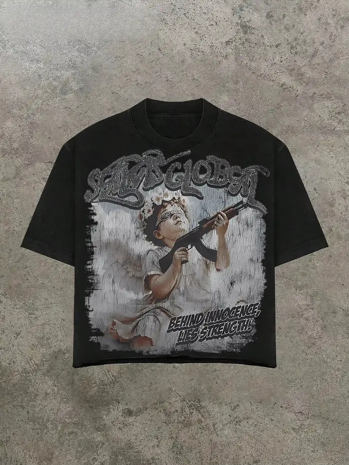 Valley & Dreams T-shirt rétro style sombre Y2k Streetwear tendance en coton avec motif pour hommes et femmes – Collection été