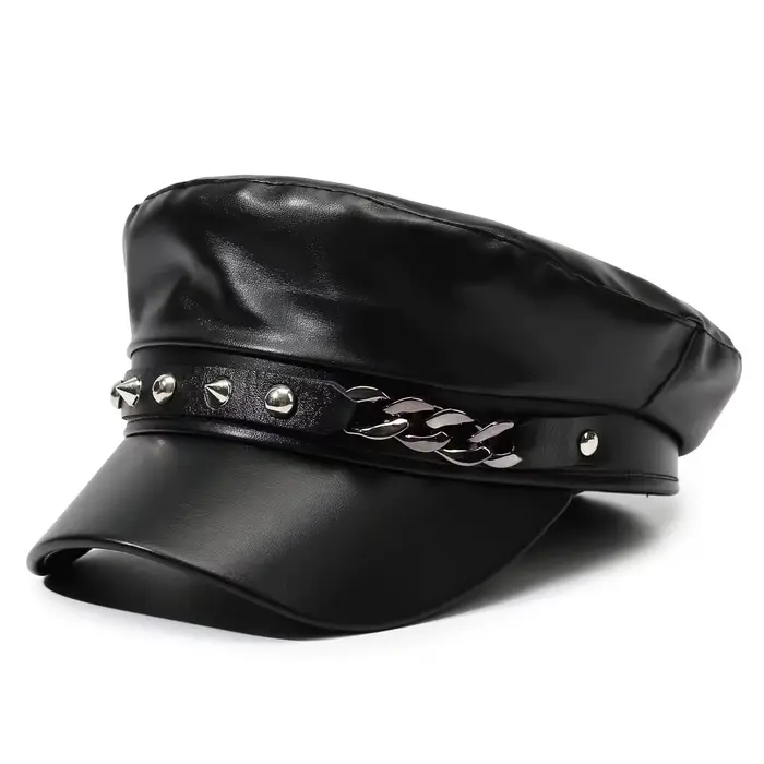 1pc Casquette en dentelle marine pour femme, Béret tendance de style urbain, Casquette plate décontr