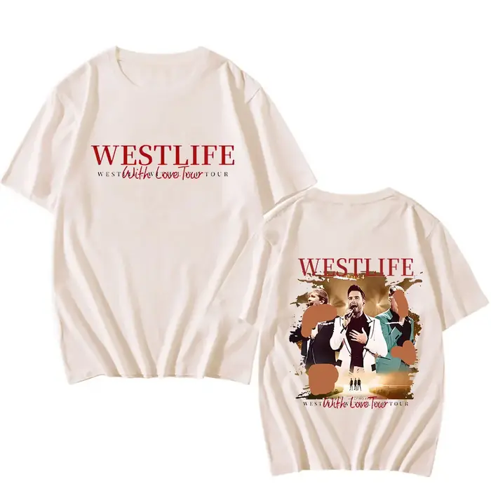 West Life-T-Shirt à Manches Courtes pour Homme, Vêtement d'Été Décontracté, Imprimé Graphique, Chant