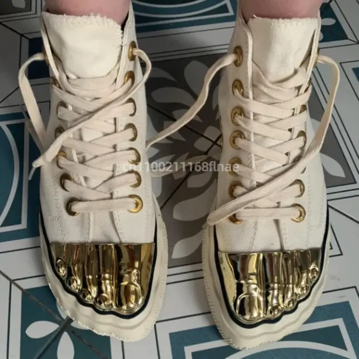 Chaussures de planche à bout doré pour hommes et femmes