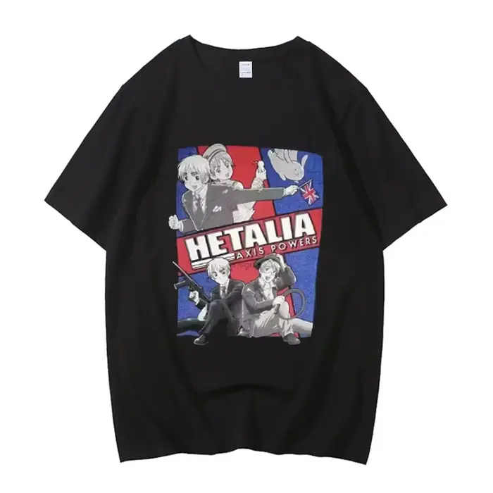 T-shirts Hetalia de haute qualité pour hommes, imprimés, à manches courtes, col rond, « Italy Make P