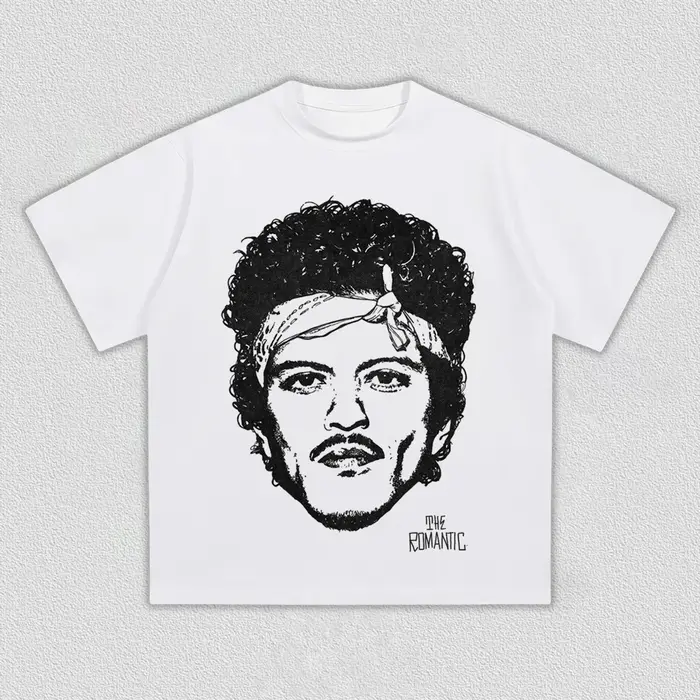 Bruno Mars The Romantic Vintage Graphic T-Shirt Hommes Femmes Casual Coton R&B Streetwear Retro Fan 