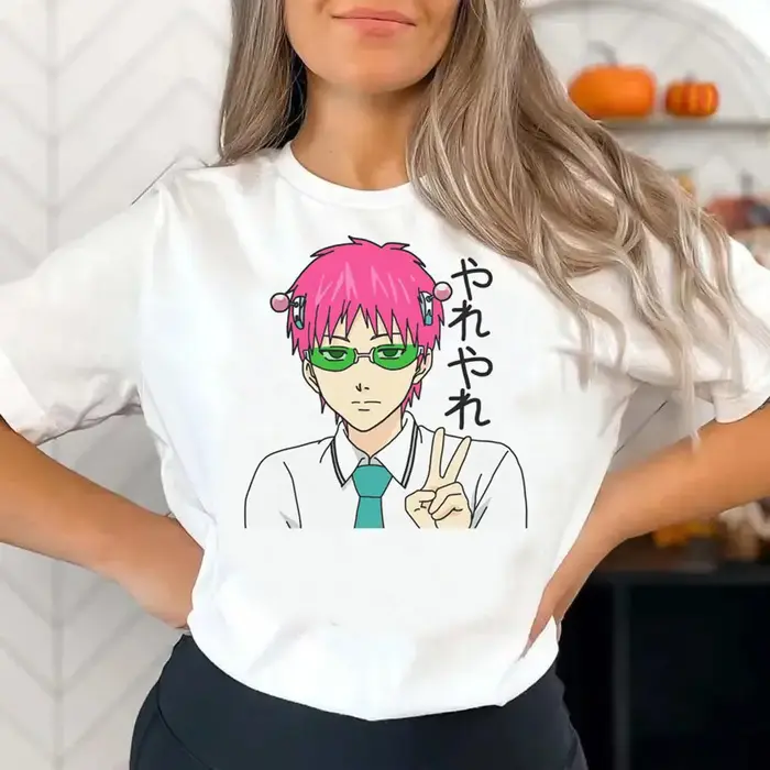 Saiki k chemise fille graphique Vintage classique psychédélique t-shirt Punk gothique esthétique années 2000 vêtements coréens coloré