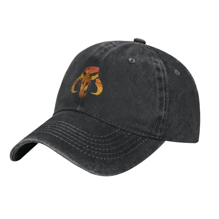 Casquette de baseball The Hunter en denim vieilli style vintage, casquette snapback Mandalorians, aj