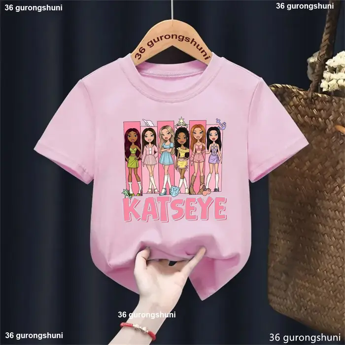 KATSEYE T-Shirt de chanteur de musique garçons/filles à manches courtes mignon enfants